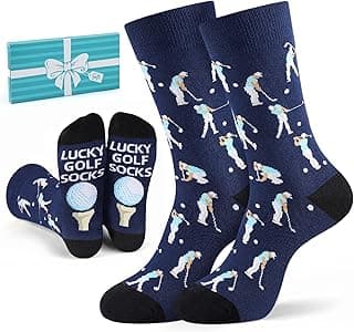 Loosusu Funny Golf Socks for Men Hilarious Golf Gift for Dad One Size Fits Most Great for Father's Day or Stocking Stuffers